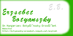 erzsebet botyanszky business card